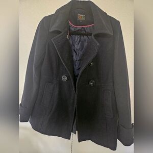 Paper Doll Pea Coat Woman's Size M in dark blue.